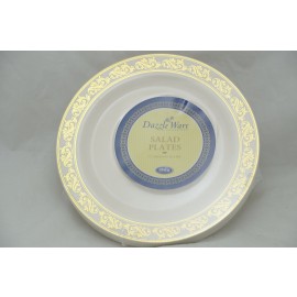 Dazzleware Collection Salad Plates 7.5" 10cts in Gold
