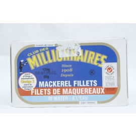 Millionaires Mackerel Fillets in Water 124g