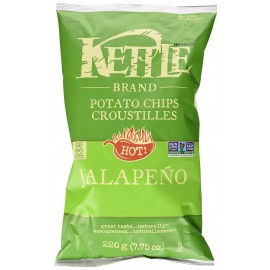 Kettle Hot Jalapeno Potato Chips Gluten Free Non GMO 220g