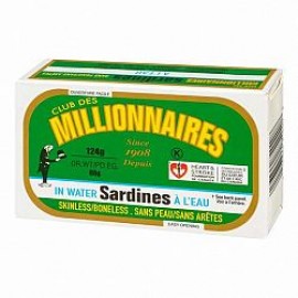 Millionnaires in Water Sardines, Skinless/Boneless 124g