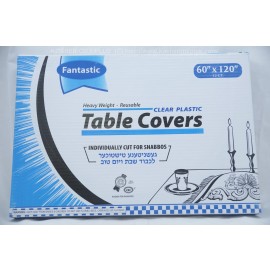Fantastic Table Covers; Clear Palstic; 60x120;12ct; Heavy Weight; Reusable 