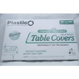 Plastico Table Covers; Clear Plastic  66x160 10ct; Heavy Duty; Disposable 