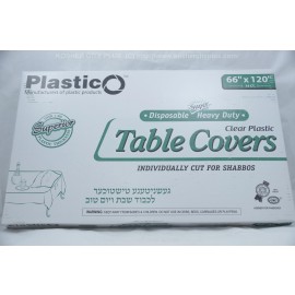 Plastico Table Covers; Clear Plastic  66x120 14ct; Heavy Duty; Disposable 