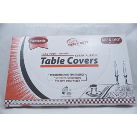 Fantastic Table Covers; Clear Plastic; 66x160 10ct Extra Heavy Duty; Reusable 