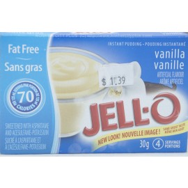 Jell-o Fat Free Vanilla Instant Pudding Sweetened with Aspartame  30g