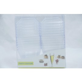 Party Couture Clear Square Mousse Cup with Cover 12/PK