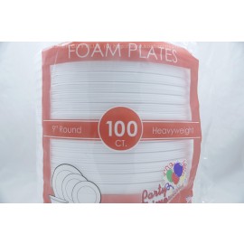 Party Dimensions 9" Round Heavyweight Foam Plates 100 pcs