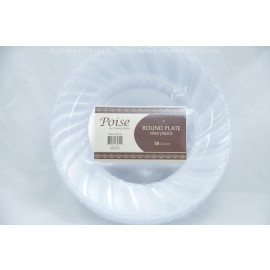 Poise 6" Round Plate Clear 18ct
