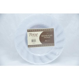 Poise 7.5" Round Plate Clear 18ct