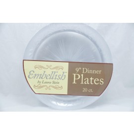 Embellish Clear Dinner Plates 9" 20ct