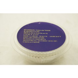 Madison Collection Baking Cups Large White 100ct