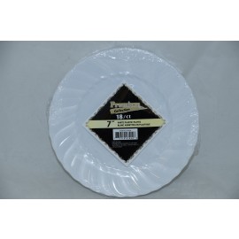 Premium Collection 7" White Plastic Plates 18cts