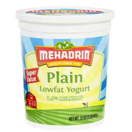 Mehadrin Plain Low Fat Yogurt 1.5% MilkFat 32oz 907g 